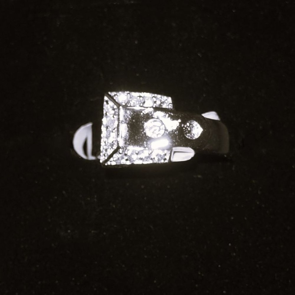 Lady's Belt Buckle Fashion Ring .925 Sterling Silver - Picture 3 of 3